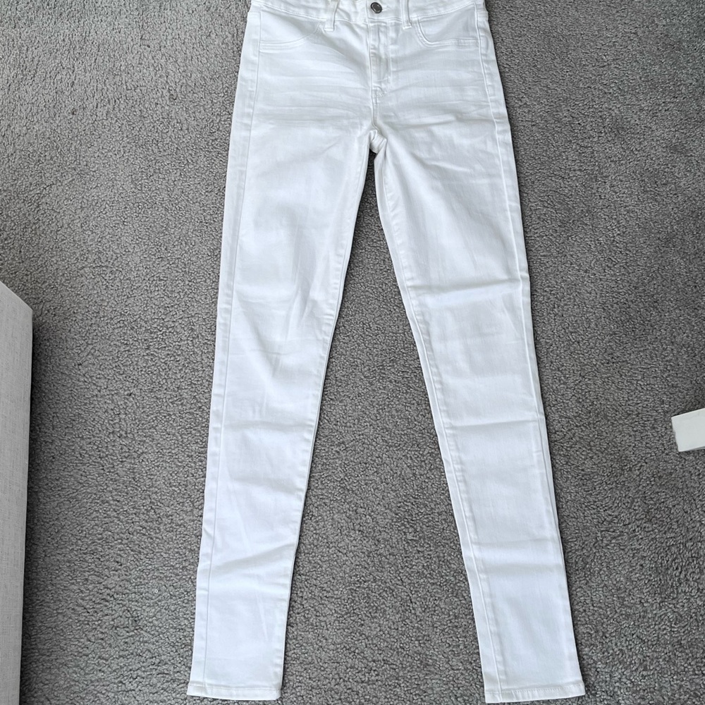 American eagle next level white high-waisted jeggings
